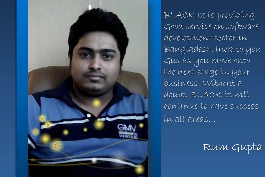 Clients Opinion of BLACK iz ,  review about BLACK iz,  Product and Services like, Website Design and Development, Software Planing, Design & Development, Search Engine Optimization (SEO), Branding SMS (Bulk SMS), Interior and Exterior Design, Online Security System, Satisfaction make a Business,  Capitalizes and Productive, make new Opportunities and Deepens,  of Business Relationships, Following down there are some client's reviews about BLACK iz.
